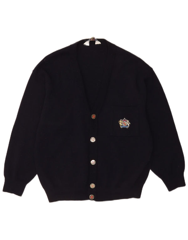 DALMINE Herre Cardigan Sweater IT 50 Medium Marineblå Virgin Wool
