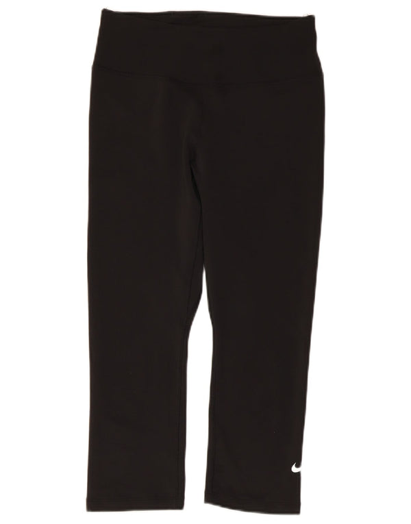 Nike Dame Dri Fit Capri Leggings UK 10 Small Black Polyester