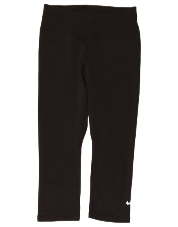 Nike Dame Dri Fit Capri Leggings UK 10 Small Black Polyester