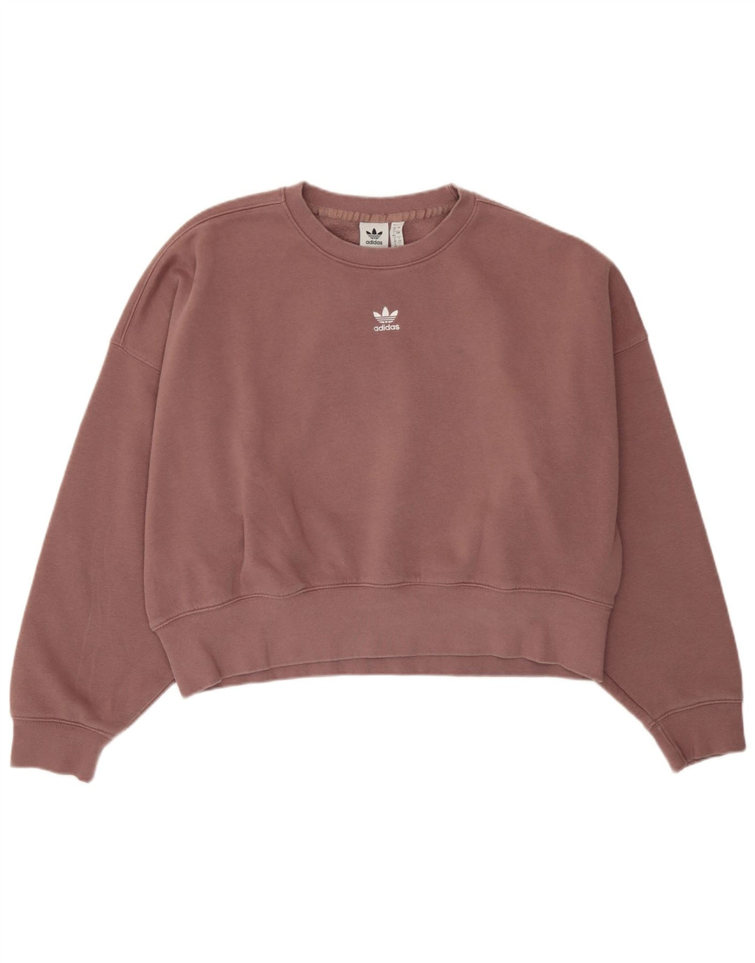 Adidas Dame Oversized Sweatshirt Jumper UK 12 Medium Lilla Bomuld