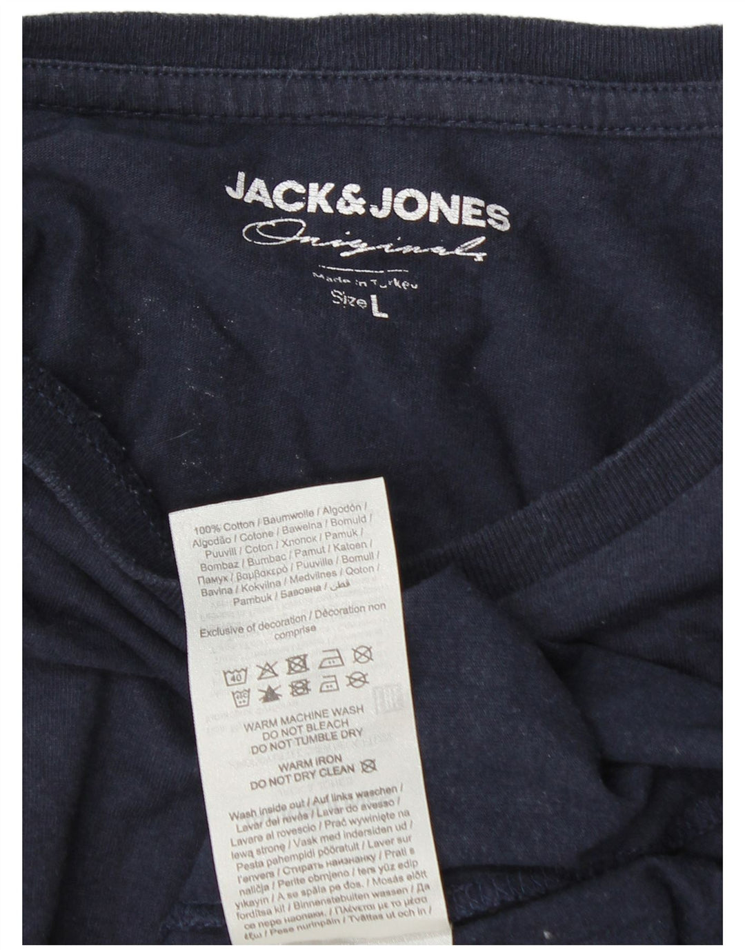 Jack & Jones Herre grafisk top langærmet stor marineblå bomuld