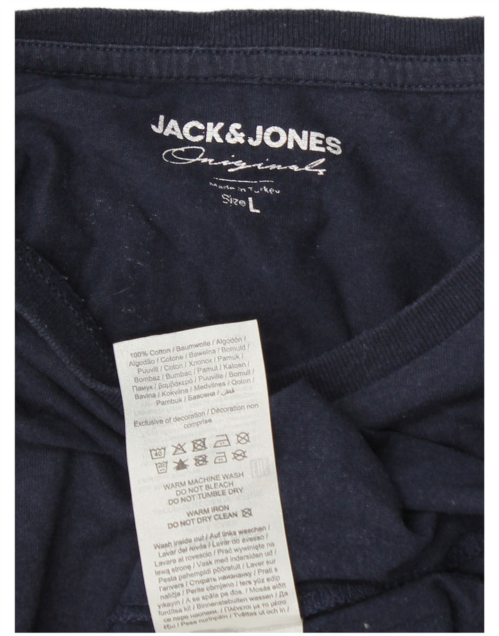 Jack & Jones Herre grafisk top langærmet stor marineblå bomuld