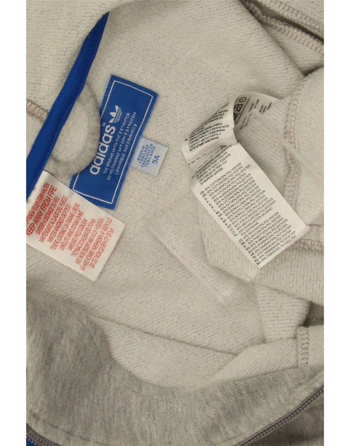 Adidas hættetrøje med lynlås til drenge 4-5 år Grå bomuld