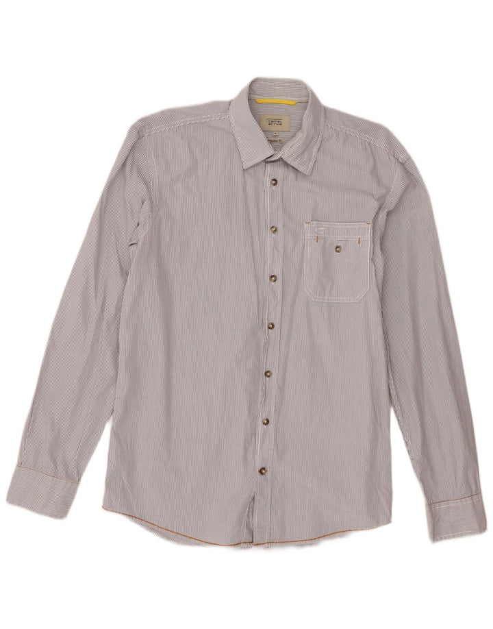 Camel Active Herre Regular Fit skjorte Medium hvid nålestribet bomuld