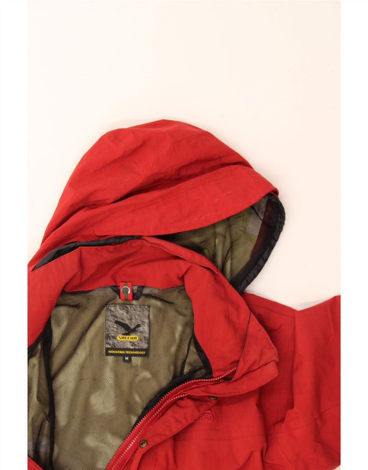 SALEWA Mens Hooded Windbreaker Jacket UK 38 Medium Red Polyamide Vintage SALEWA and Second-Hand SALEWA from Messina Hembry 