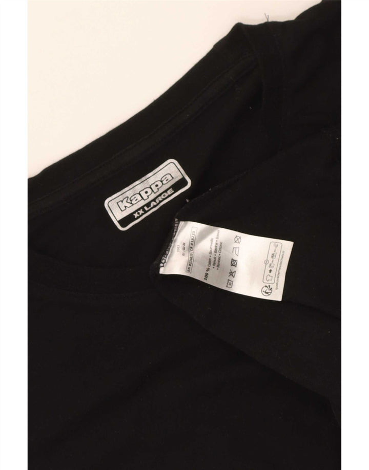 Kappa Herre T-Shirt Top 2XL Sort Bomuld