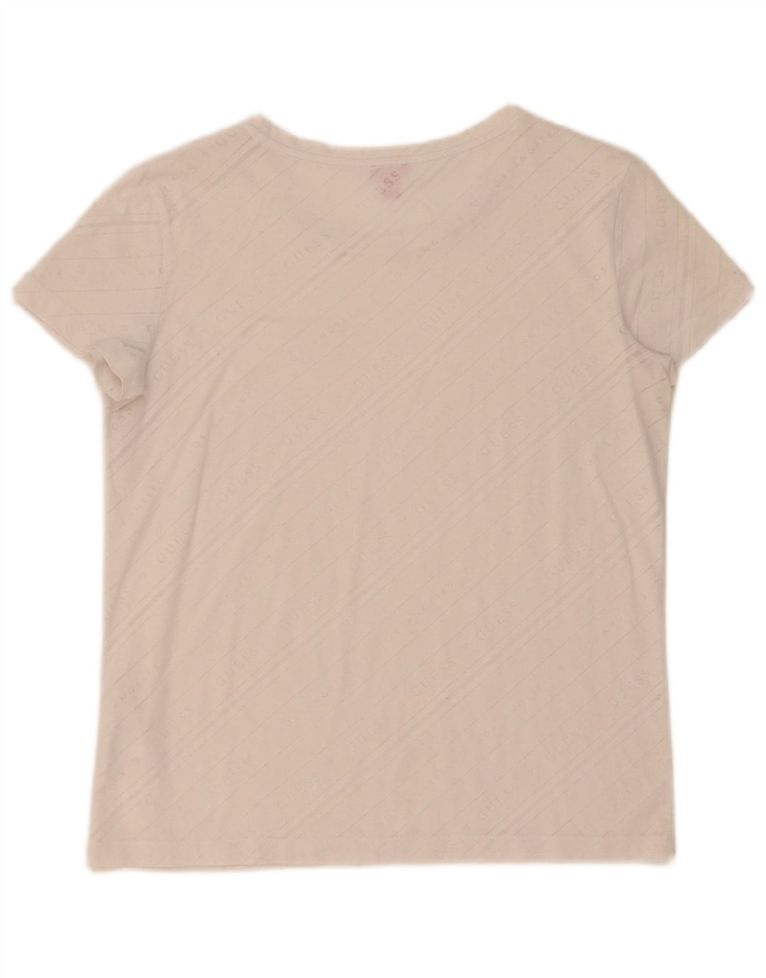 Guess Graphic T-Shirt Top UK 10 Small Off White