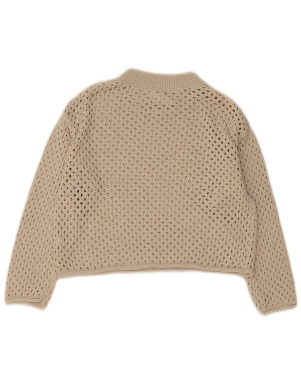 Zara Girls Crop Oversized Turtle Neck sweater 11-12 år Off White