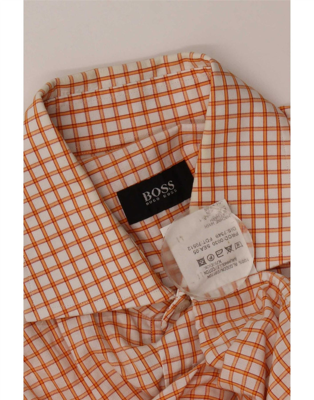 Hugo Boss Herreskjorte Medium Orange Ternet Bomuld
