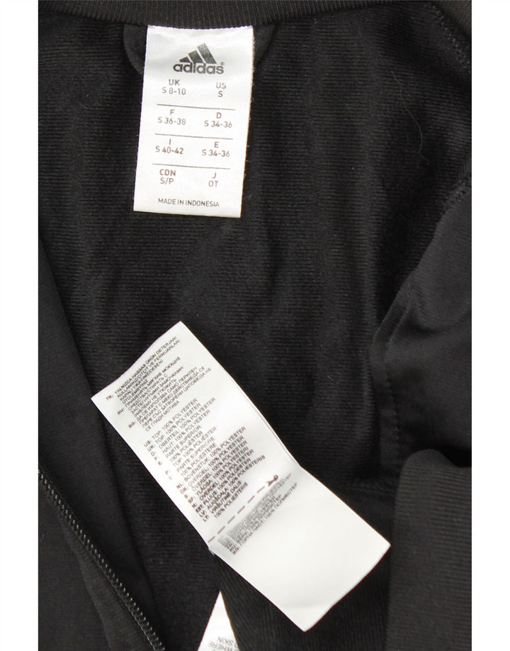 Adidas Grafisk træningsdragt topjakke til kvinder UK 8/10 Lille sort polyester