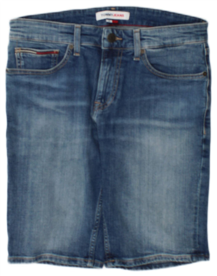 Tommy Hilfiger Herre Denim Shorts W29 Små Blå Bomuld
