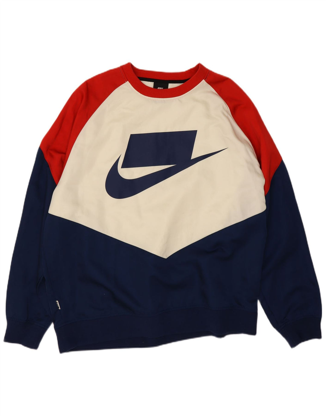 Nike grafisk sweatshirt til mænd, stor flerfarvet colourblock nylon