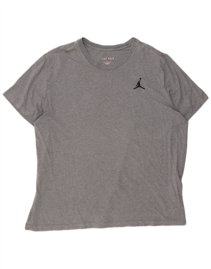 JORDAN Herre T-Shirt Top 3XL Grå Bomuld