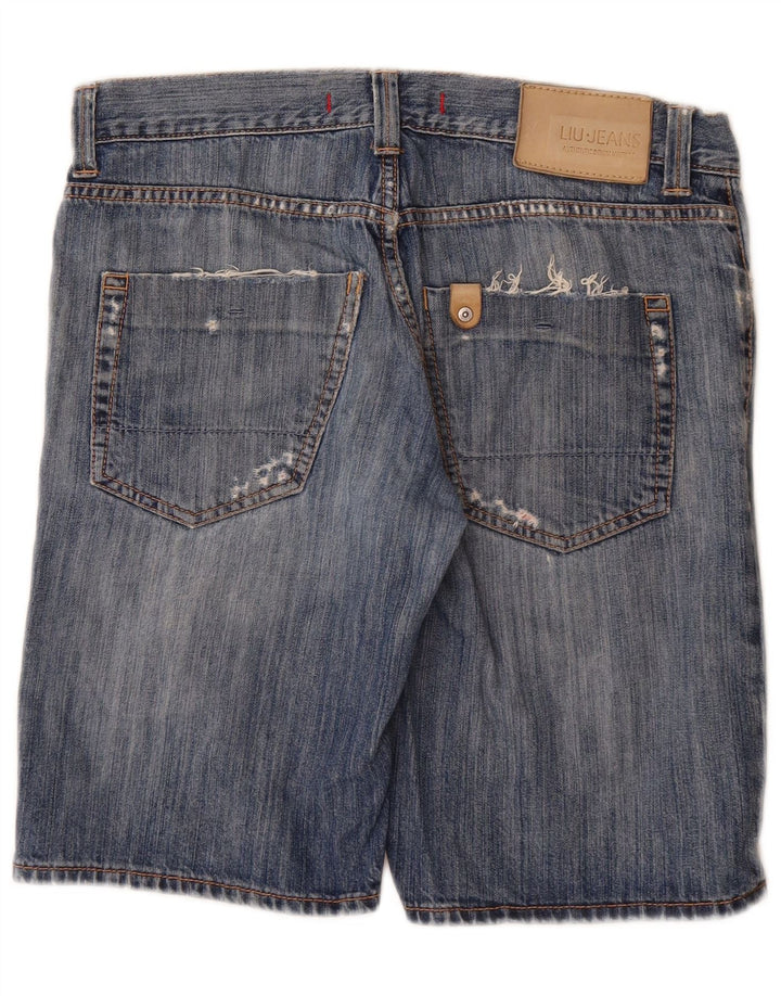 Liu Jo Mens Distressed Denim Shorts W32 Medium Blue Bomuld