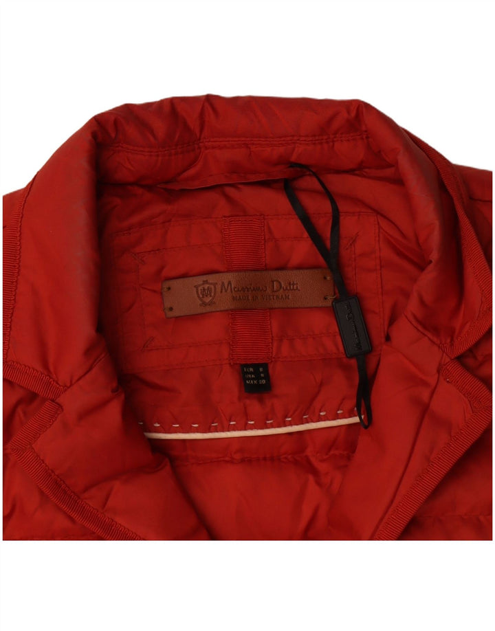 Massimo Dutti Dame Polstret Jakke UK 10 Small Orange Polyester
