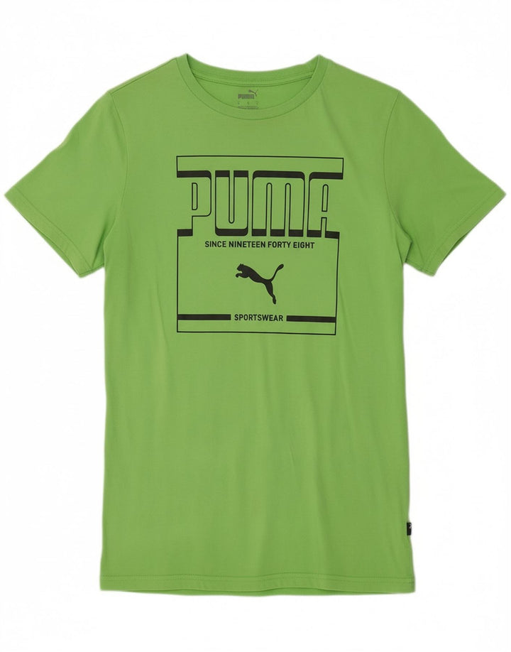 PUMA Mens Graphic T-Shirt Top Small Green Cotton