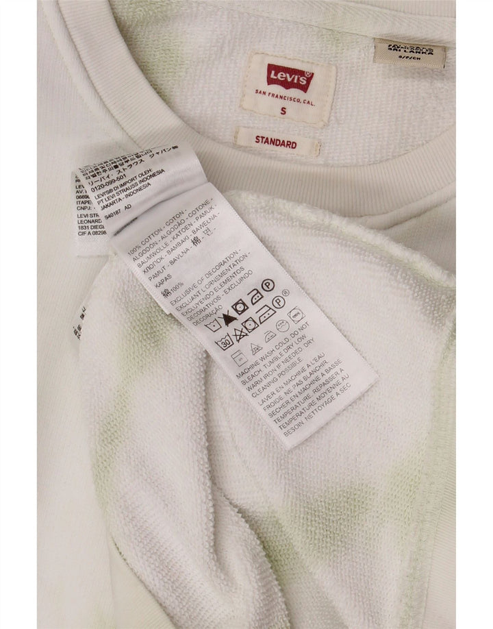 LEVI'S Herre Standard Sweatshirt Jumper Small White Tie Dye Bomuld