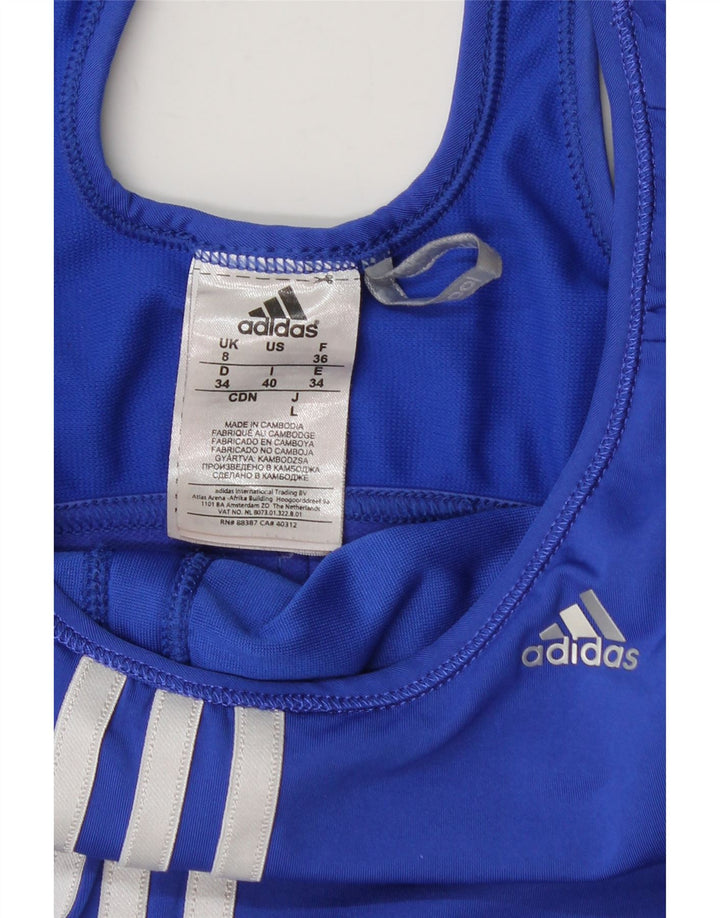 Adidas Dame Climacool Vest Top UK 8 Small Blue Colourblock Nylon