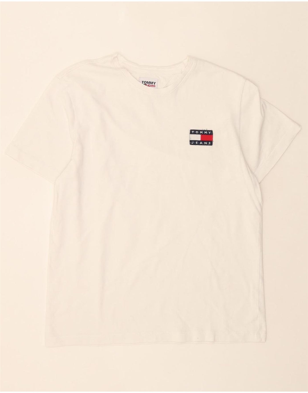 TOMMY HILFIGER Mens Graphic T-Shirt Top Large White Vintage Tommy Hilfiger and Second-Hand Tommy Hilfiger from Messina Hembry 