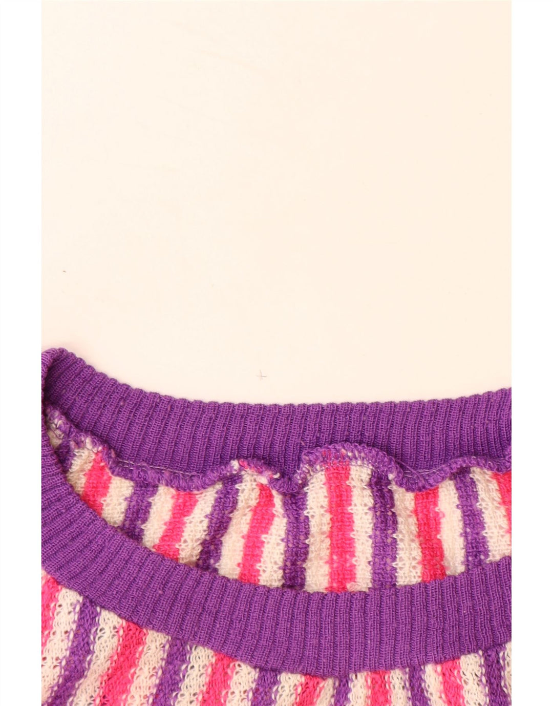 VINTAGE Dame Boat Neck Jumper Sweater UK 14 Stor Flerfarvet Stribet