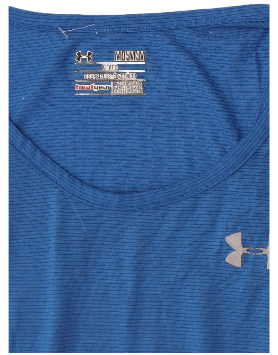 Under Armour Herre Heat Gear Vest Top Medium Blue Pinstripe