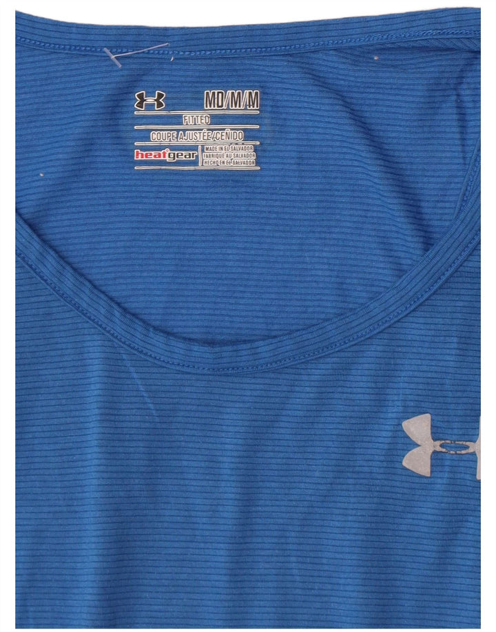 Under Armour Herre Heat Gear Vest Top Medium Blue Pinstripe