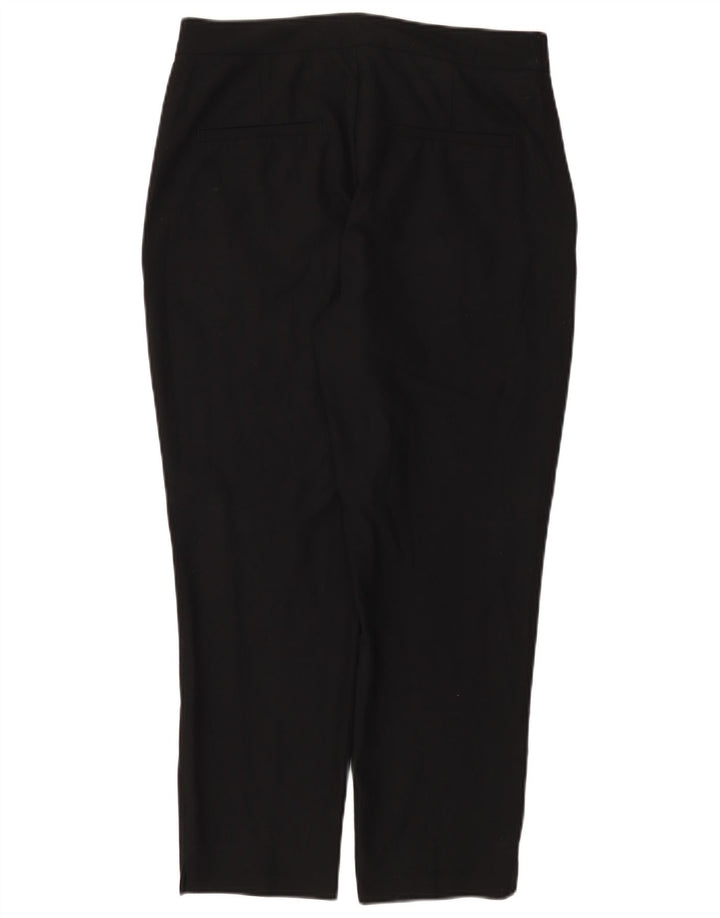Zara Womens Slim Cropped Trousers US 8 Medium W30 L25 Black Polyester