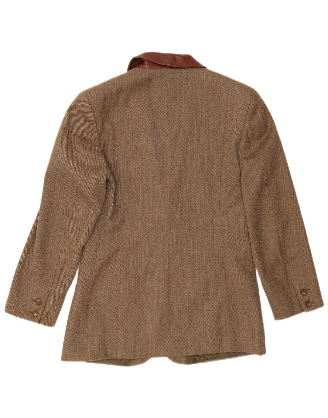Vintage dame 2-knaps blazerjakke UK 14 Medium Khaki sildeben