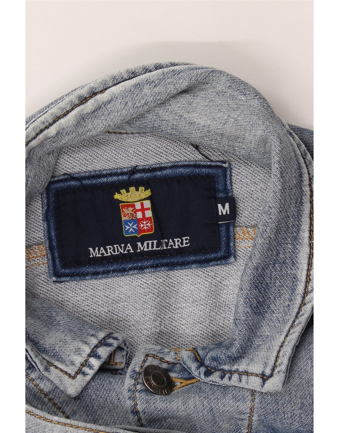 MARINA MILITARE Mens Denim Jacket UK 38 Medium Blue Vintage Marina Militare and Second-Hand Marina Militare from Messina Hembry 