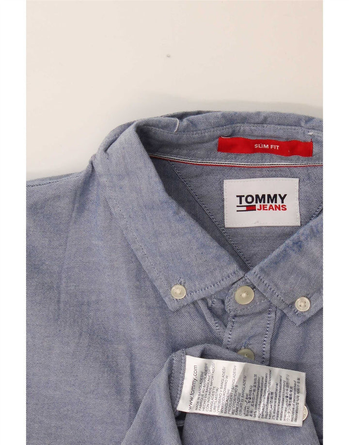 Tommy Hilfiger Herre Slim Fit Skjorte Stor Blå Bomuld