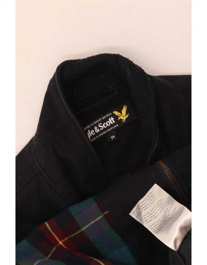 Lyle & Scott Herre Bomber Jacket UK 38 Medium Navy Blue Bomuld