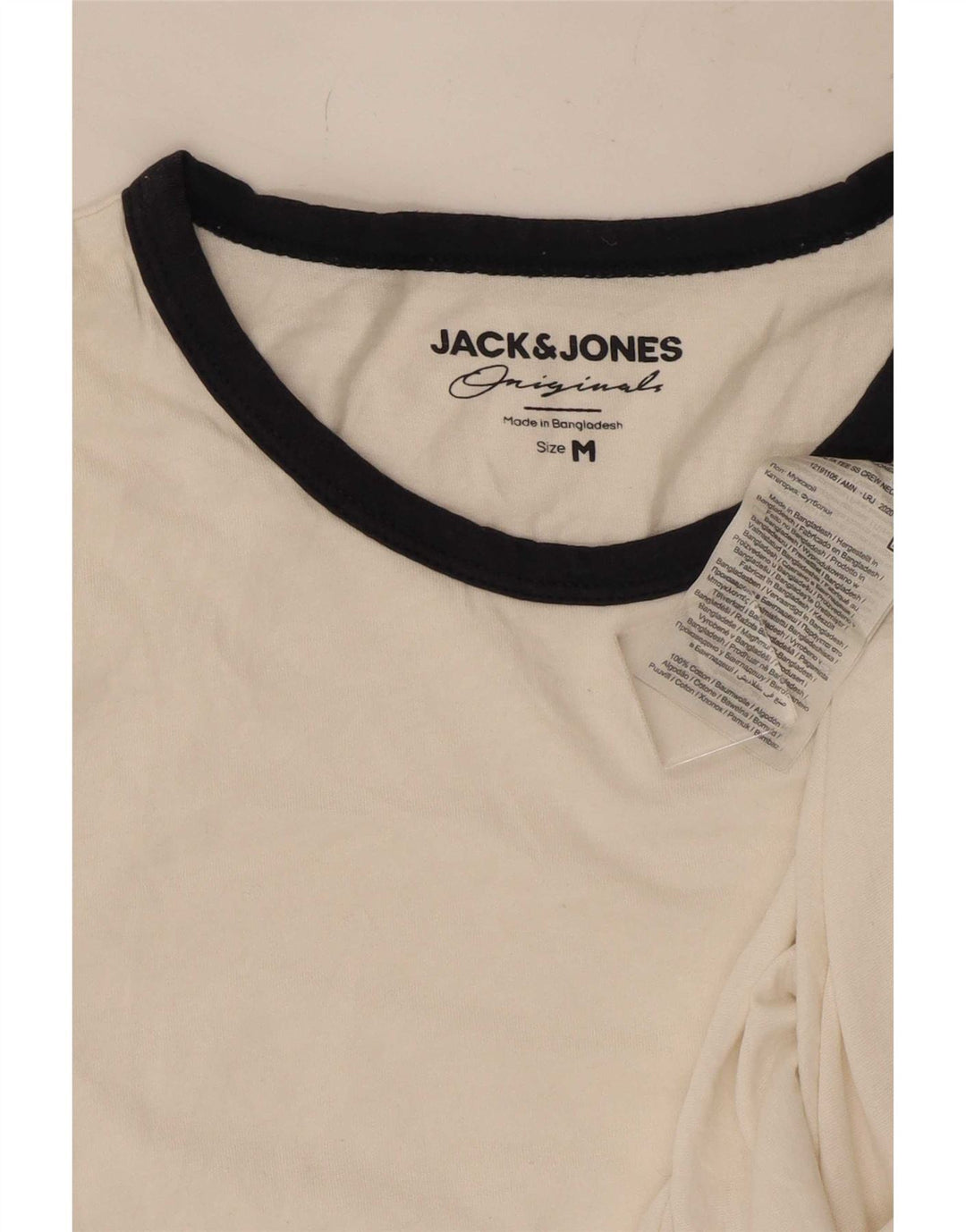 Jack & Jones herre T-shirt top mellem hvid stribet bomuld