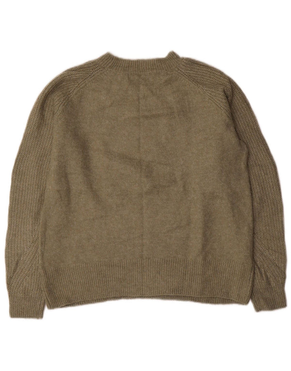 Marks & Spencer Dame Oversized Boat Neck Jumper Sweater UK 6 XS Khaki