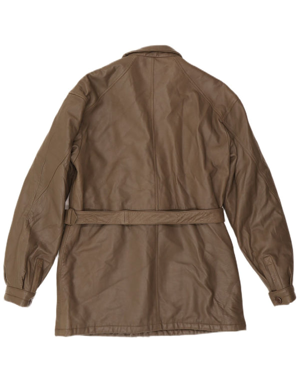 VINTAGE Læderjakke til mænd IT 48 Medium Brun Læder