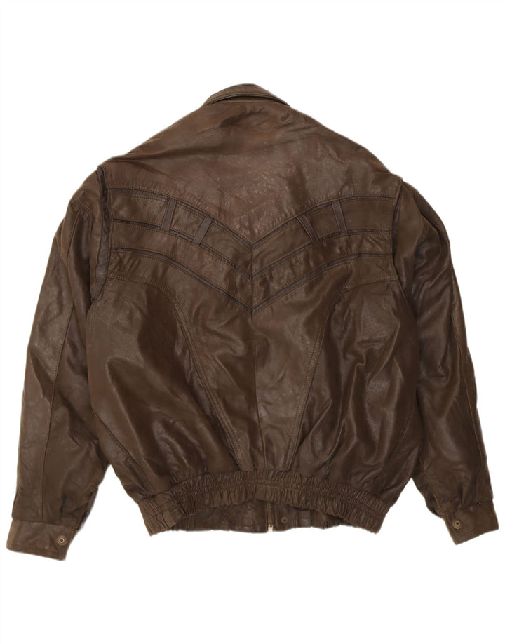 Vintage herre læderjakke UK 42 XL brunt læder