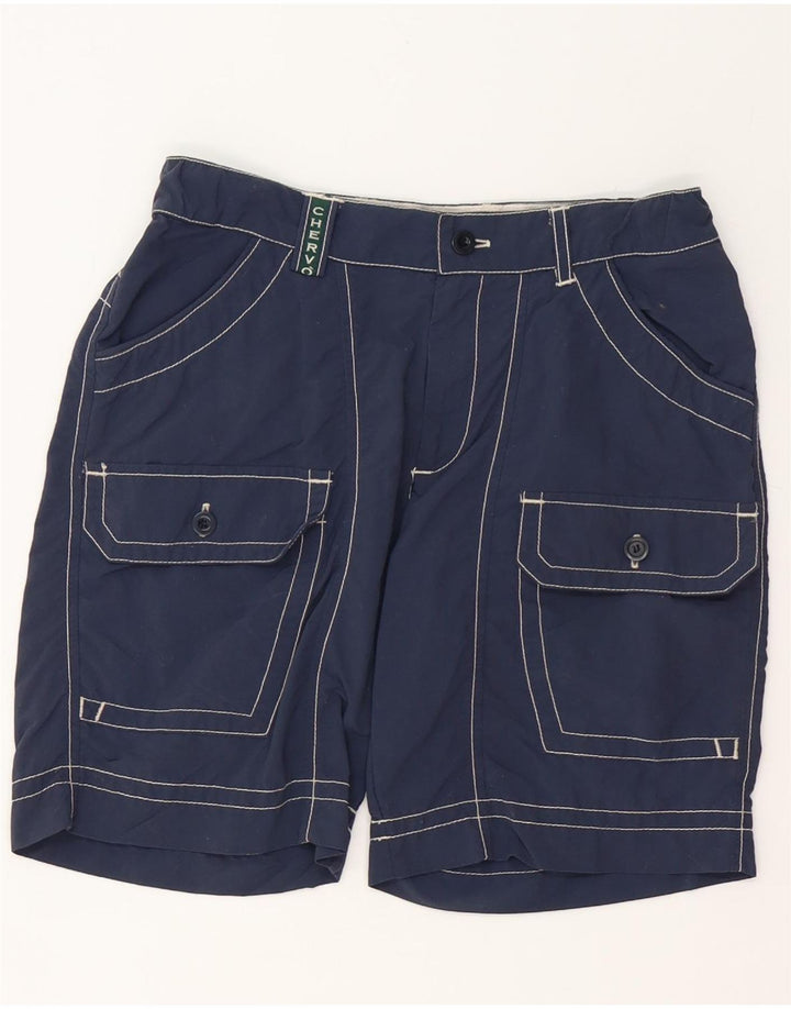 CHERVO Boys Cargo Shorts 11-12 år Large W26 Navy Blue Polyamid