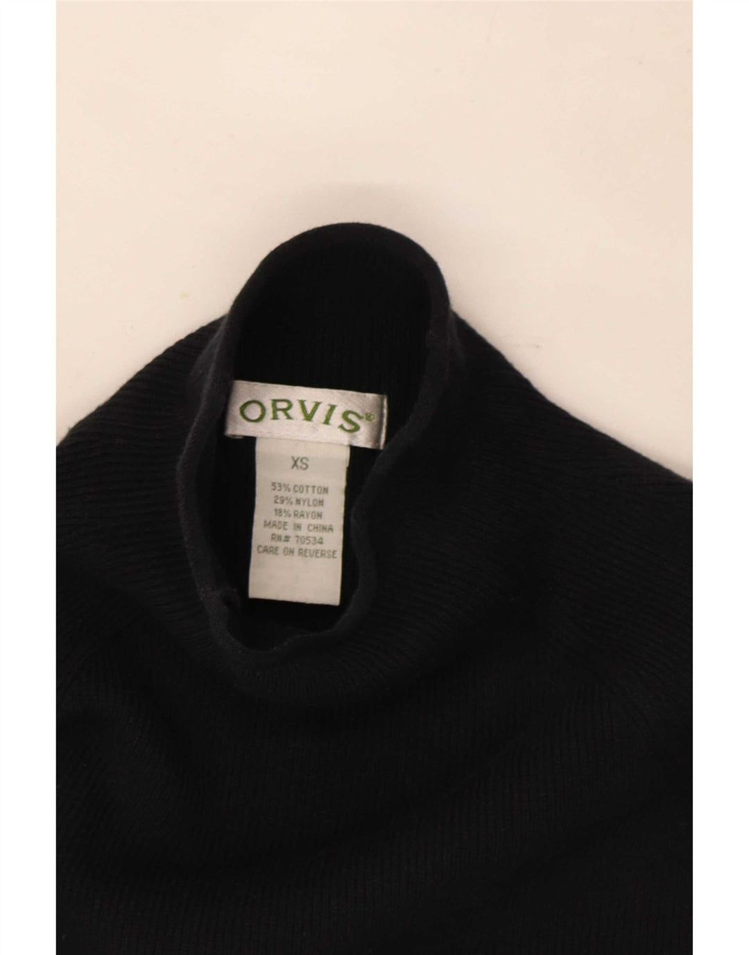 Orvis Dame Top Langærmet UK 6 XS Sort Bomuld