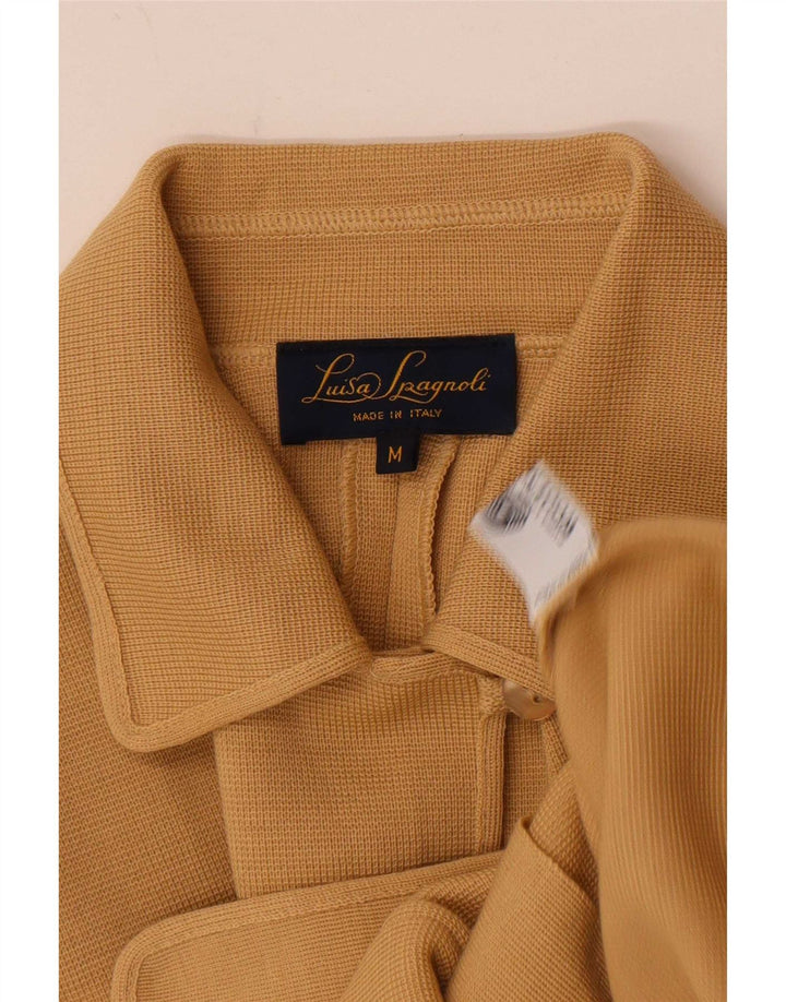 Luisa Spagnoli Dame Cardigan Sweater UK 14 Medium Beige Uld