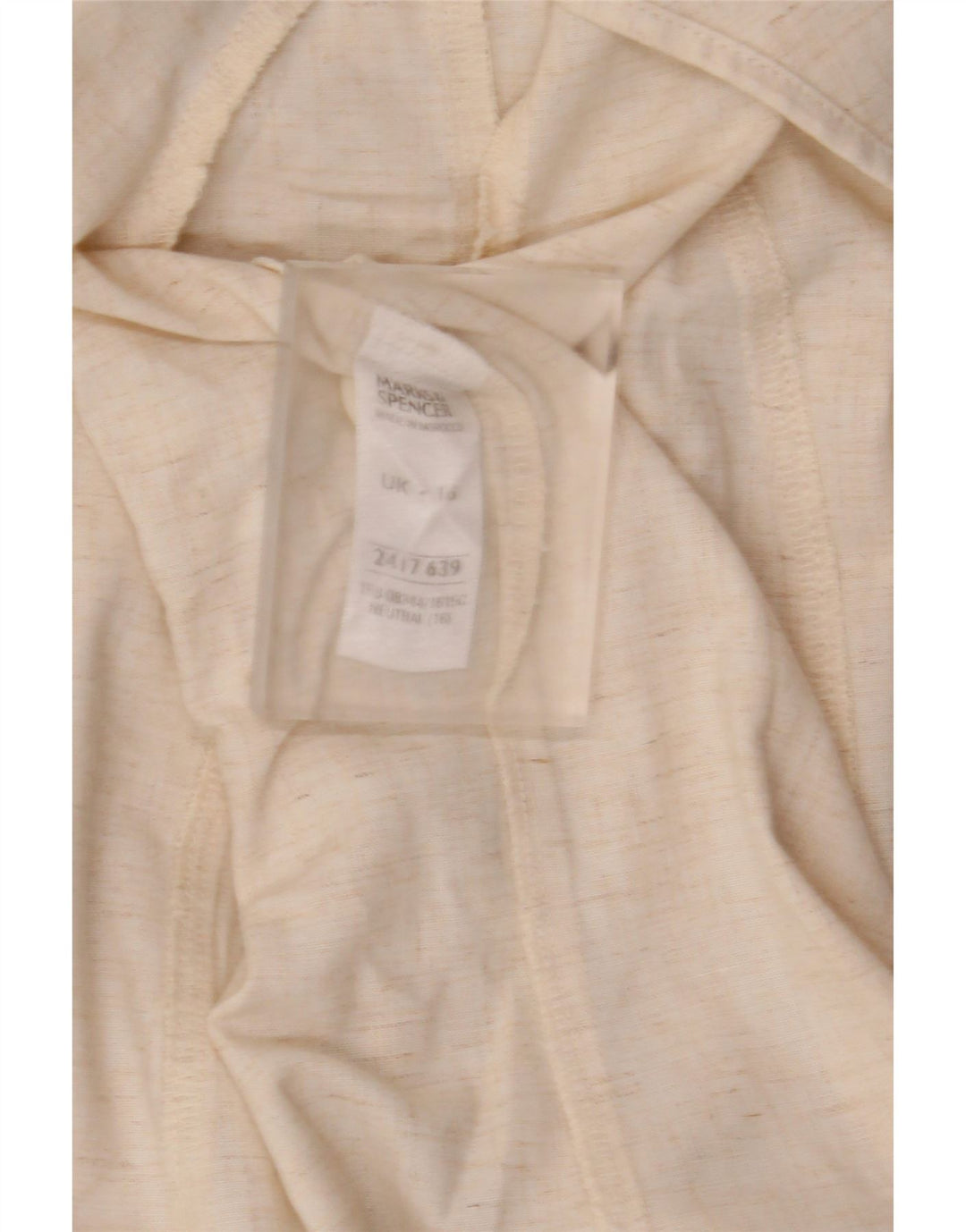 Marks & Spencer Dame 4-knaps blazerjakke UK 16 Large Beige Viscose