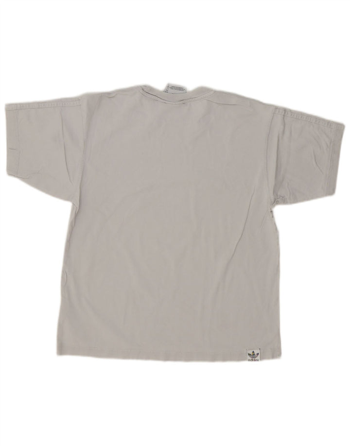 ADIDAS Mens Graphic T-Shirt Top Small Off White Cotton