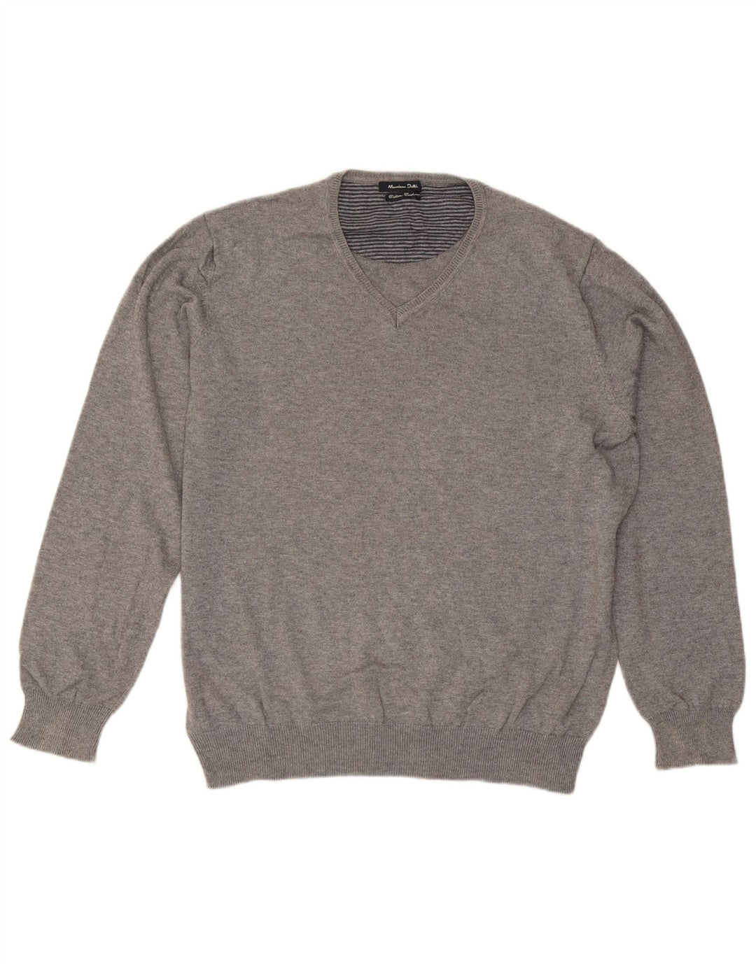 Massimo Dutti Herre V-hals sweater Stor Grå Bomuld