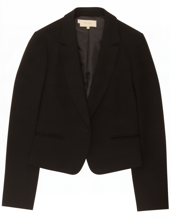Hobbs Womens Crop 1-knap blazerjakke UK 10 Small Black Acetate