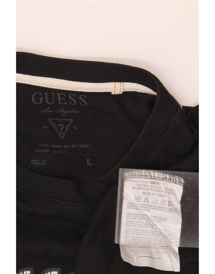 Guess Dame Grafisk Top Langærmet UK 14 Stor Sort Bomuld