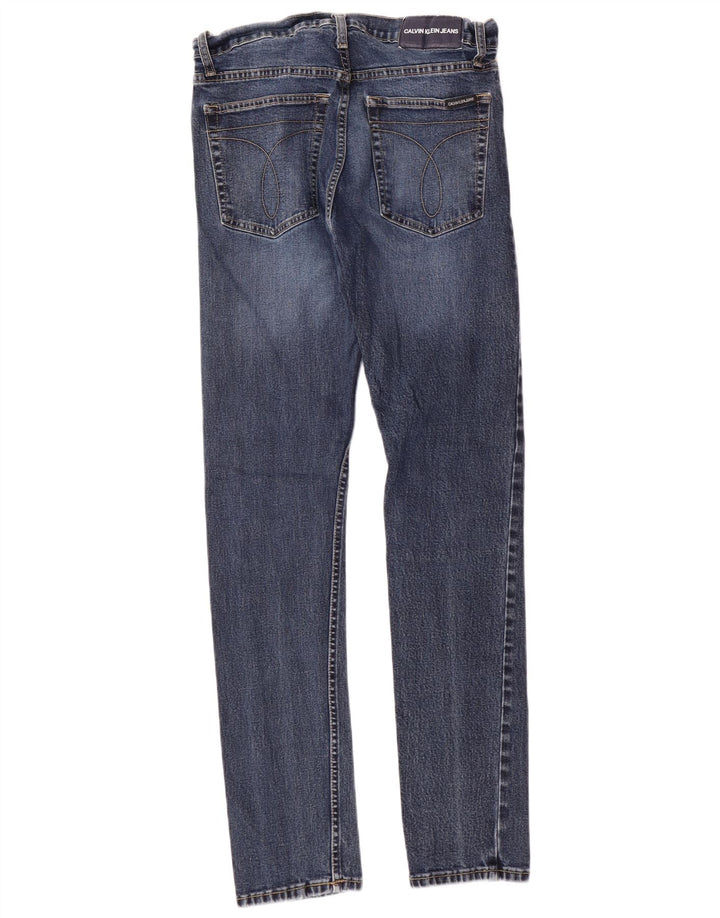 CALVIN KLEIN Herre Slim Jeans W30 L32 Blå Bomuld