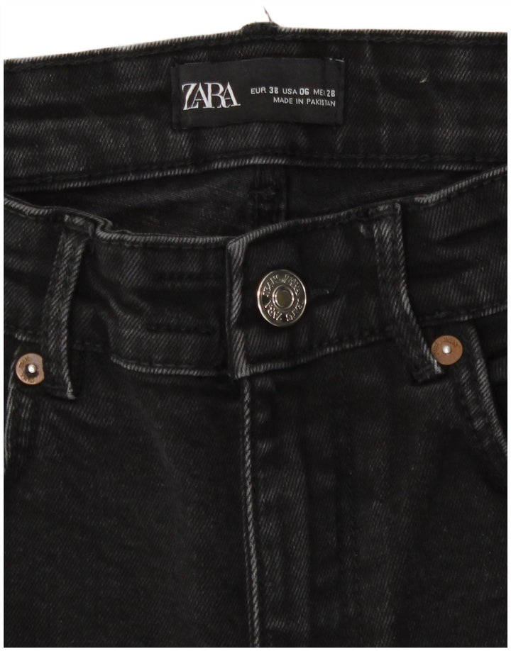 Zara Dame Bootcut Jeans EU 38 Small W28 L25 Sort Bomuld