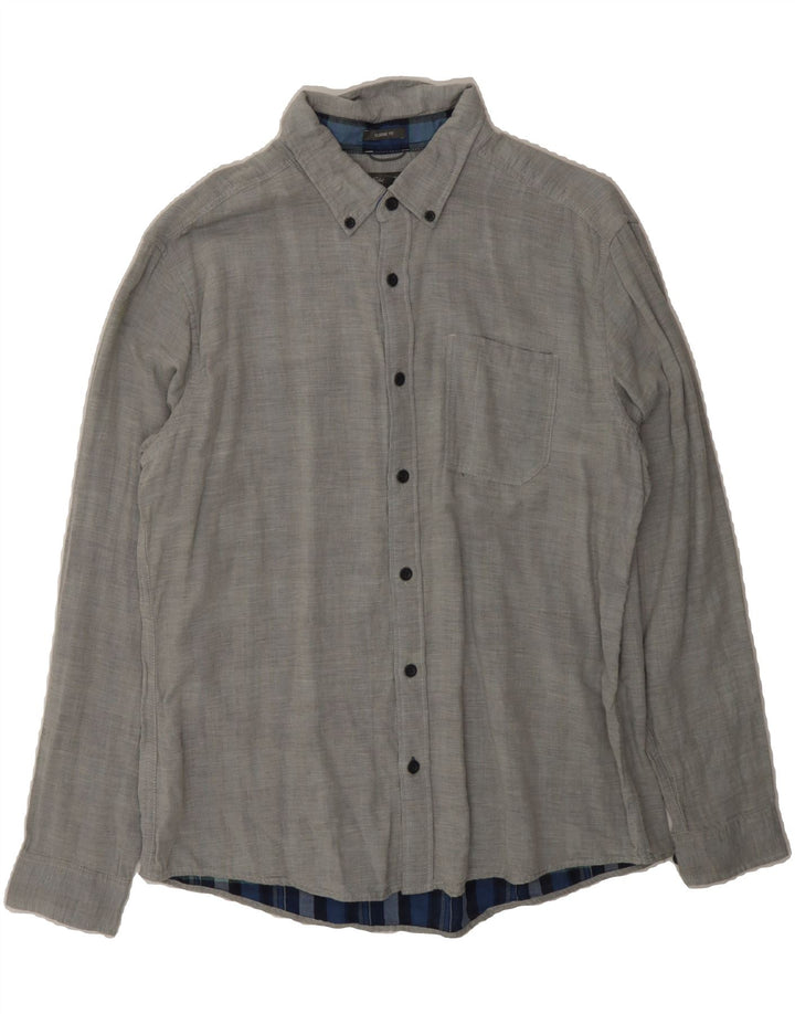 EDDIE BAUER Mens Classic Fit Shirt Large Grey Cotton Vintage Eddie Bauer and Second-Hand Eddie Bauer from Messina Hembry 