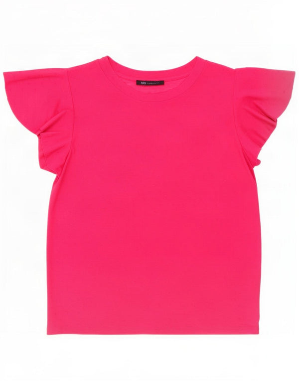 Marks & Spencer Womens T-Shirt Top UK 16 Large Pink Viscose