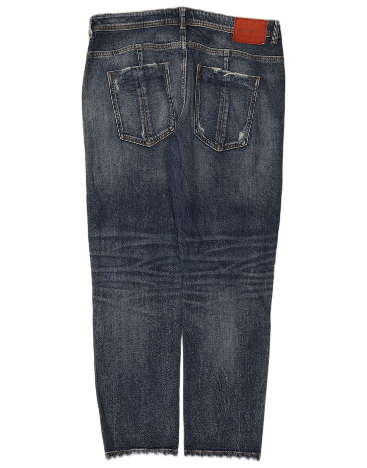 Zara Dame Distressed Slim Jeans EU 40 Medium W30 L28 Blå Bomuld