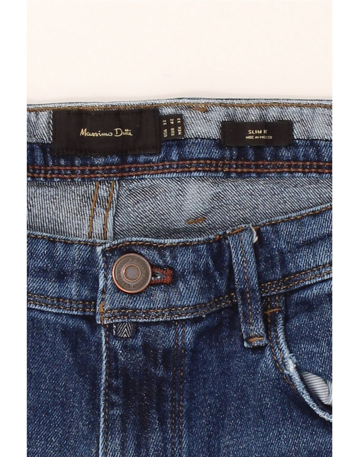 MASSIMO DUTTI Mens Slim Jeans EU 42 Large W32 L27 Blue Cotton Vintage Massimo Dutti and Second-Hand Massimo Dutti from Messina Hembry 