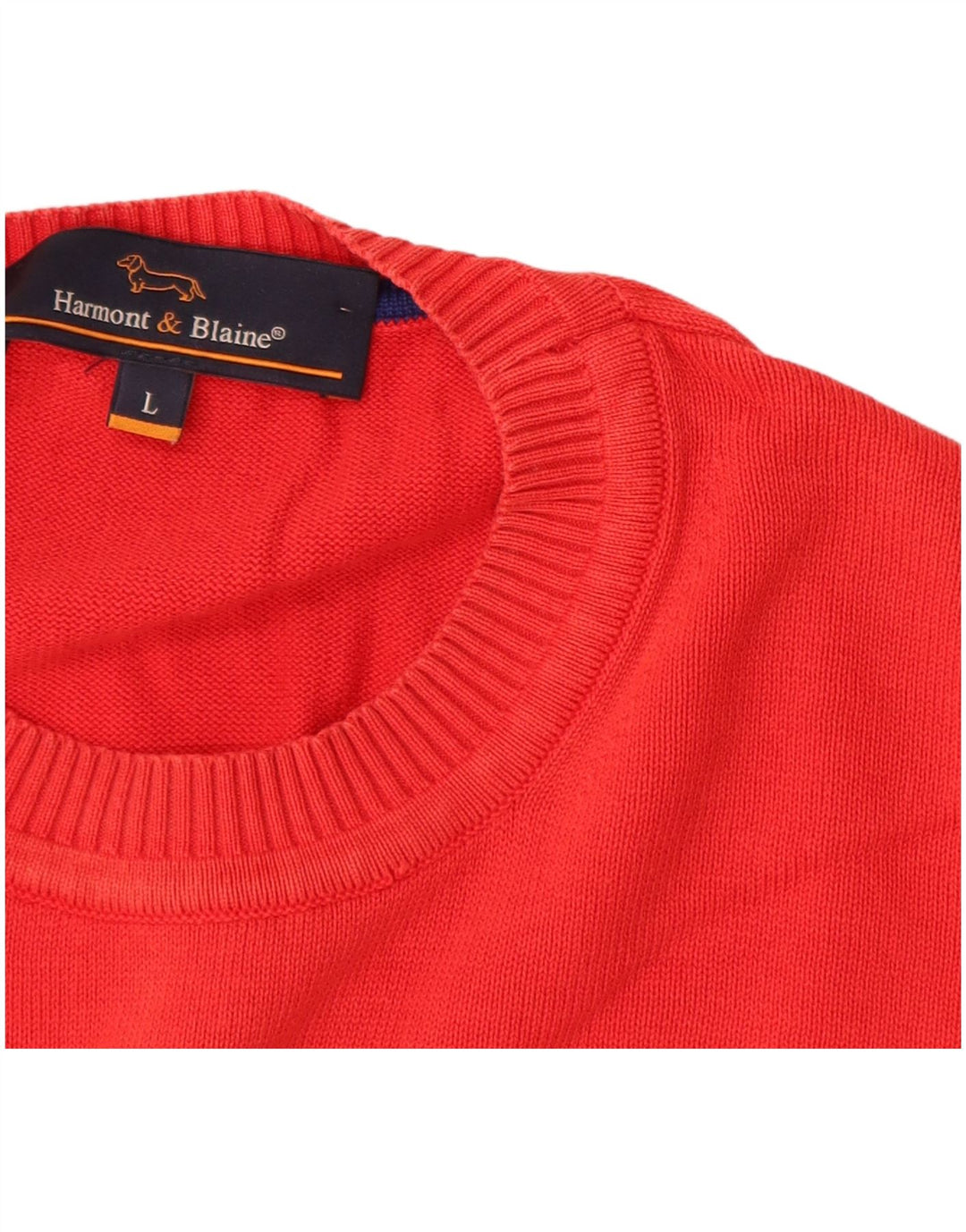 HARMONT & BLAINE Herre sweater med rund hals, stor rød bomuld